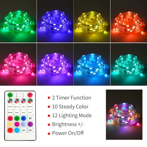 Battery Operated Fairy Lights Color Changing String Lights with Remote