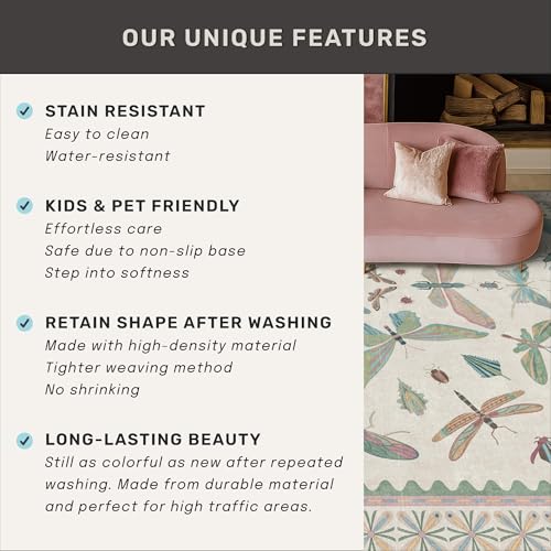 Washable Sage Green Large Entryway Rug (15 Sq Ft)
