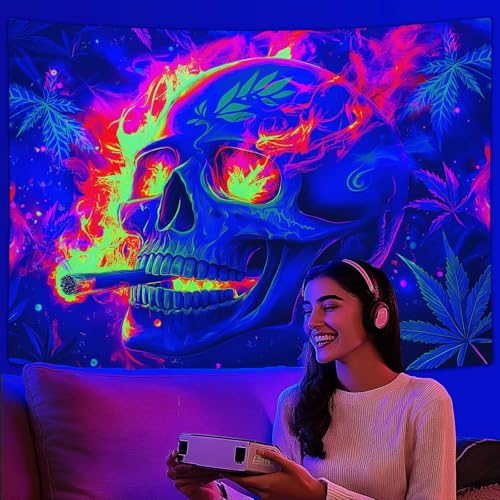 Blacklight Skeleton Tapestry