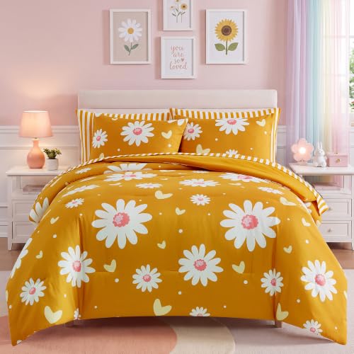 Twin XL Comforter Set with Sheets for Girls (5 Count)