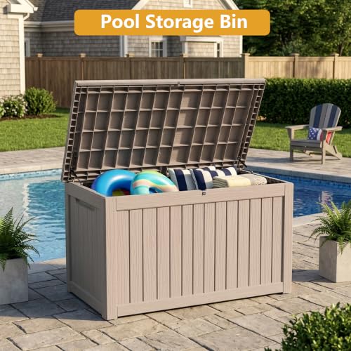 280 Gallon Outdoor Storage Box Waterproof Lockable Resin Deck Box Large