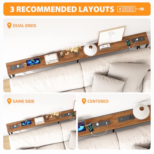 71'' Behind Couch Table with 2 Outlets