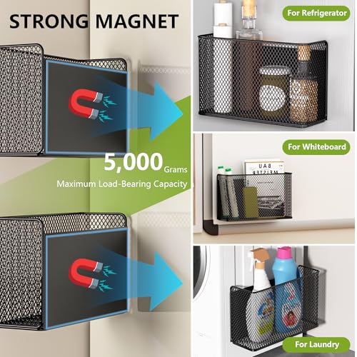 Magnetic Shelf Fridge Basket Bin for Whiteboard Washer Dryer Locker Cabinet