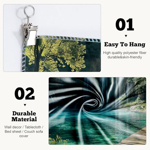 Nature Tapestry Forest Tree Sea Cave Wall Hanging