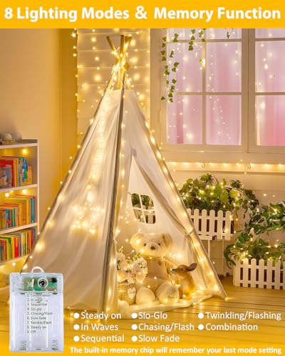 6 Pack 60 LED Fairy Lights Battery Operated with Remote (6 Count)