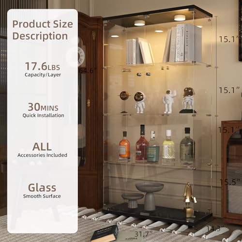 Glass Display Cabinet with LED Light