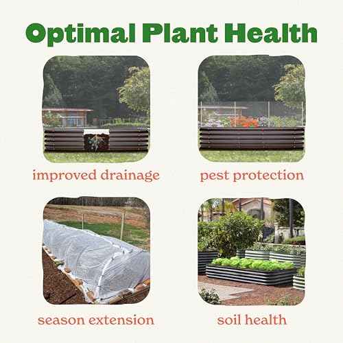 5-in-1 Modular Galvanized Raised Garden Bed Kit, 30" Short Metal Planter Box, Durable Aluzinc Steel Raised Garden Bed Outdoor for Vegetables, Herbs, Flowers & Fruits - Round Light Clay