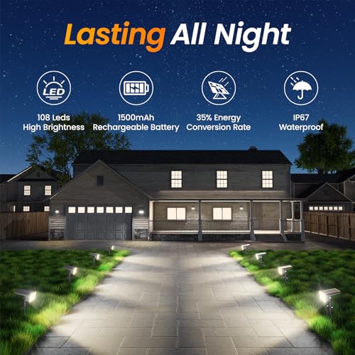 4 Pack Solar Spot Lights Outdoor Waterproof IP67 (4 Count)
