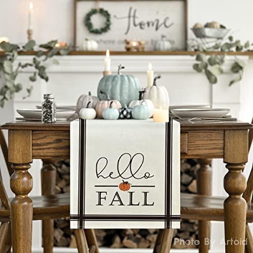 210 GSM Hello Fall Table Runner Home Party Decor 13x60 Inch