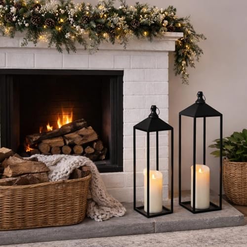22'' 19'' Large Lanterns Decorative Outdoor Indoor (2 Count)
