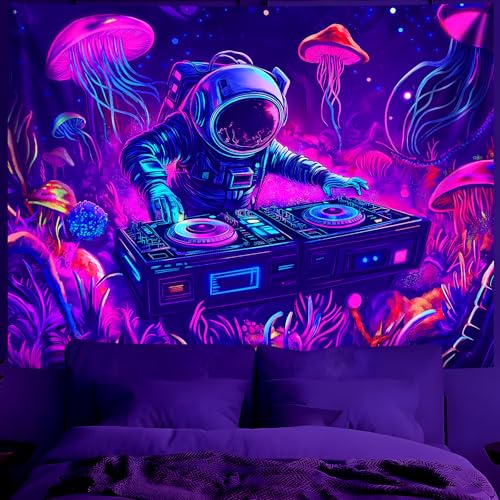 Astronaut Space Blacklight Tapestry 79"x59"