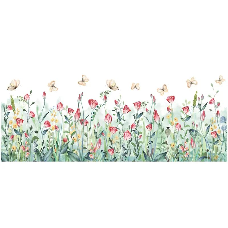 Set of 28x20 Inch Size Hello Spring Summer Window Cling Sticker Tulip (93 Count)