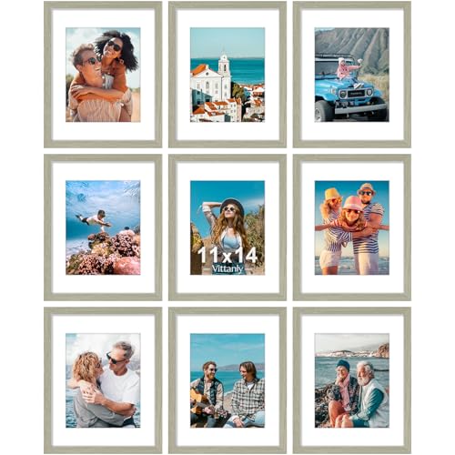 11x14 Picture Frames Set of 9 for Wall Mounting (9 Count)