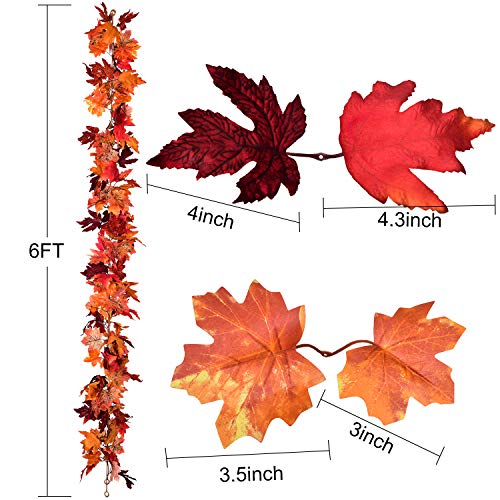 2 Pack Fall Garland Maple Leaf (11.8 Foot)