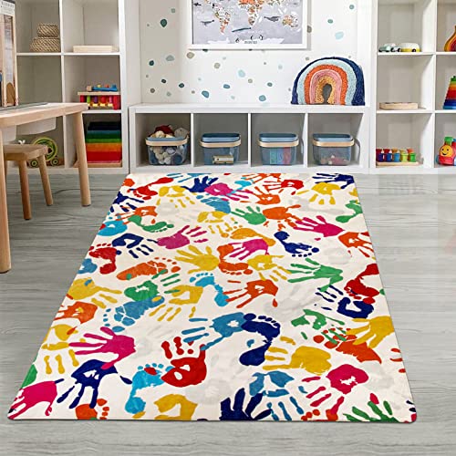 Handprints and Footprints Large Kids Rug 5'x7'