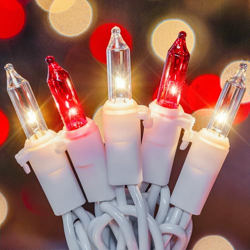 Red and Clear Christmas Lights (13 Foot)
