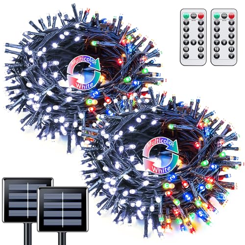 2 Pack Solar String Lights Outdoor Waterproof (66 Foot)