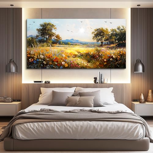 Large Wall Decor For Living Room Canvas Wall Art For Office Wall Decorations For Bedroom Rural Pastoral Painting Artwork Room Home Decor 24x48 In
