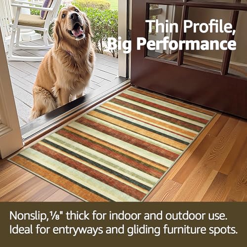 5x7 Area Rug Modern Striped Washable Living Room Rug (35 Sq Ft)