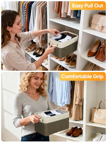 3 Pack Fabric Closet Storage Bins for Shelves (3 Count)
