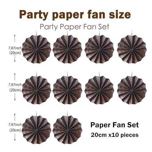 Coffee Party Decorations 8inch Hanging Paper Fans Set10pcs DIY (10 Count)