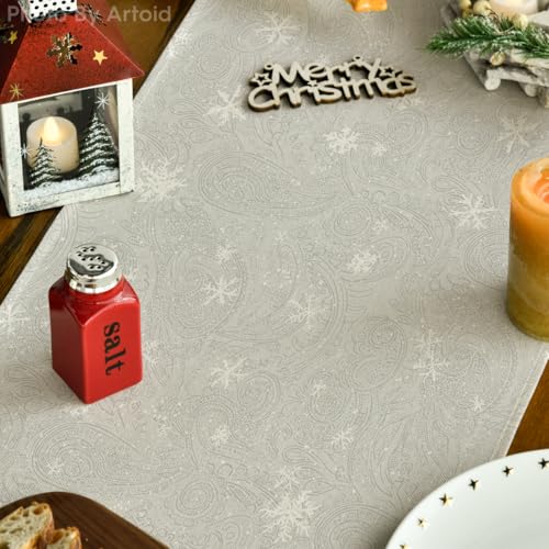 Snowman Christmas Table Runner Home Party Decor 13x48 Inch