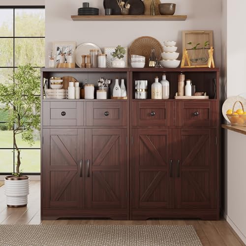 Farmhouse Storage Cabinet Set of 2 (2 Count)