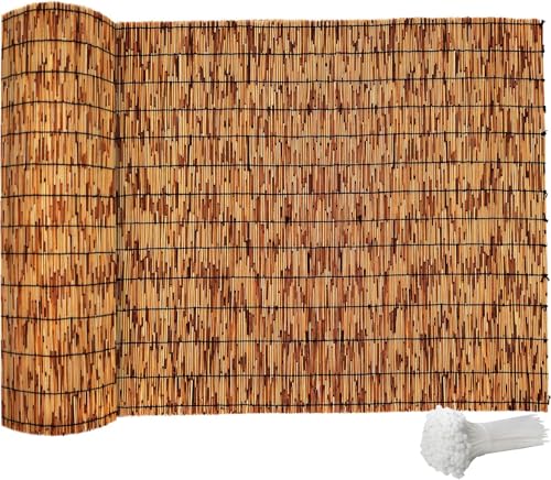 Bamboo Fence Reed Fencing 4Feet High Bamboo Privacy Screen Outdoor for Patio (64 Sq Ft)