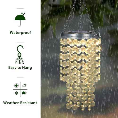 Hanging Solar Chandelier Light Outdoor Waterproof