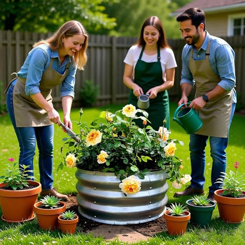 GARDMAX 2x2x1FT Galvanized Round Raised Garden Bed Kit