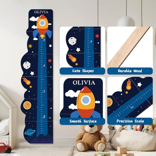 Custom Name Wood Wall Height Chart for Kids Growth Tracking