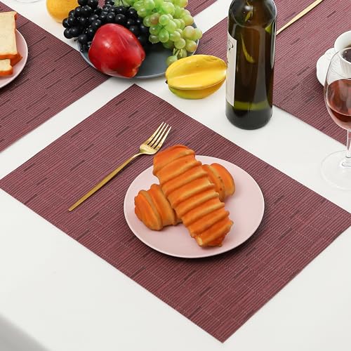 Burgundy Placemats Set of 8 (8 Count)