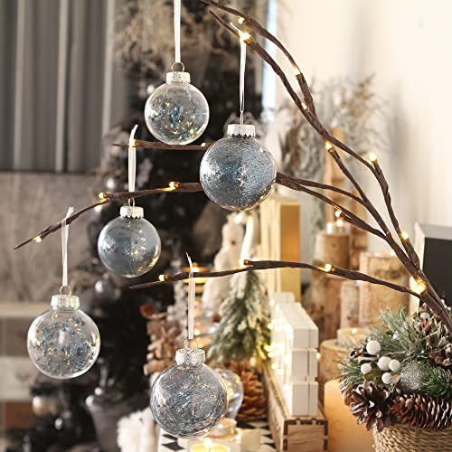 30 Pack Clear Christmas Ball Ornaments with Fillers (30 Count)