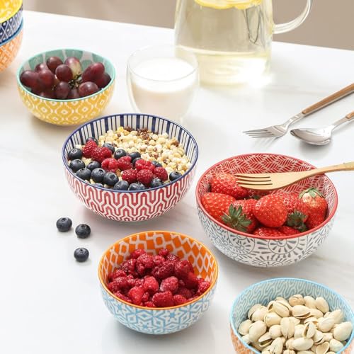 Ceramic 12 OZ Dessert Bowls Set (6 Count)