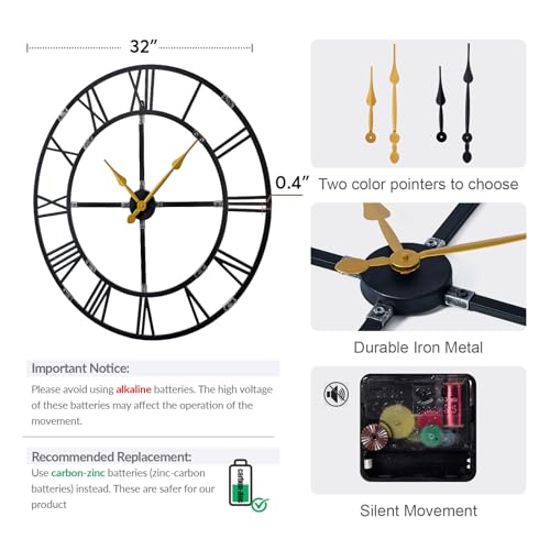 32 Inch Large Silent Wall Clock