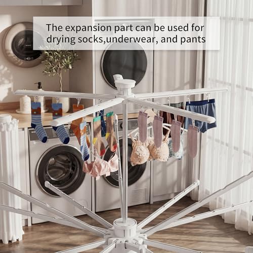 Foldable Clothes Drying Rack Aluminum 4 Legs 16 Rods Double Layer