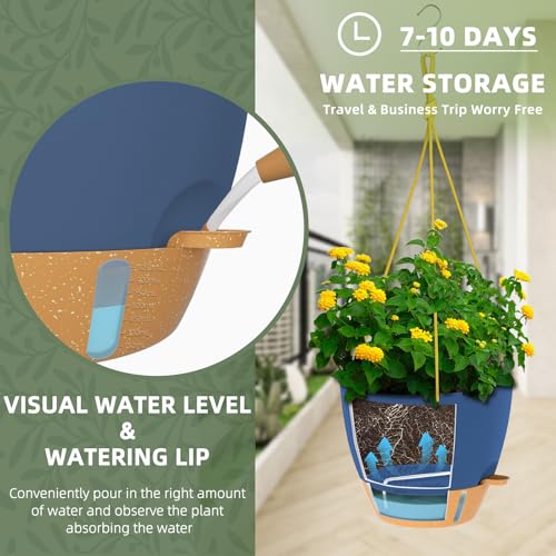 10 Inch Hanging Planters for Indoor Plants & Outdoor (2 Count)
