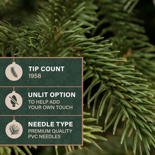 7.5 Ft. Foxtail Pine Artificial Christmas Tree with Stand and No Lights