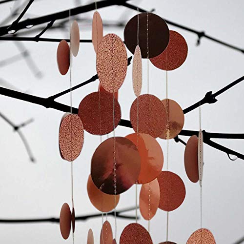 6 Pcs Rose Gold Paper Circle Dots Garland (6 Count)