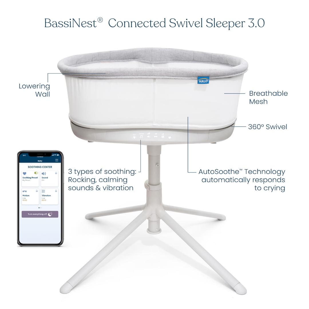 BassiNest Connected Swivel Sleeper 3.0 Smart Bassinet