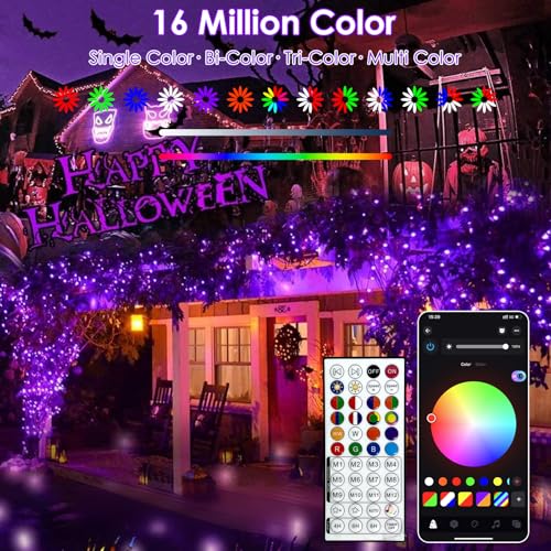 Smart Color Changing Halloween Christmas Lights 165 FT 500 LED App Remote