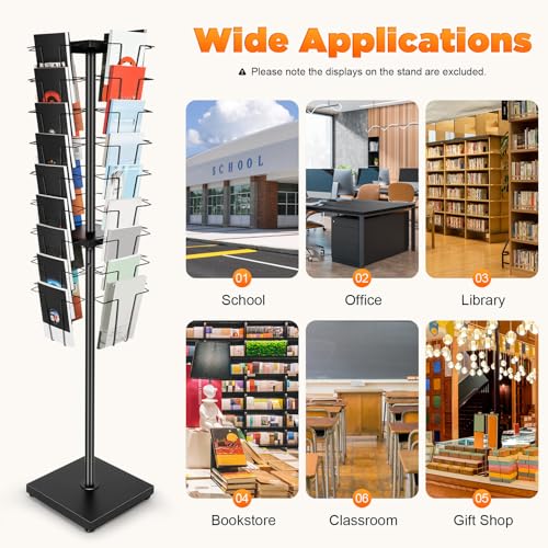 36 Pockets 360° Rotating Magazine Rack