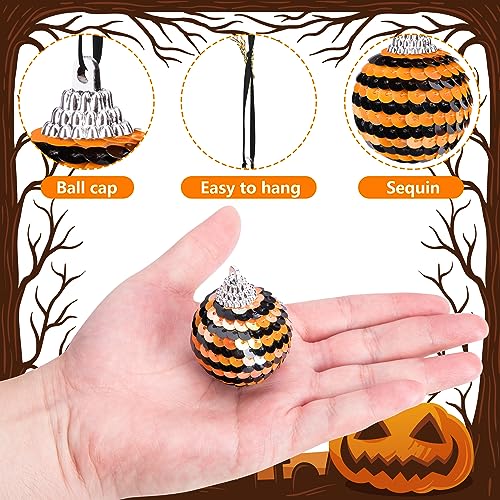 24 Pcs Halloween Sequin Hanging Ball Ornaments (24 Count)