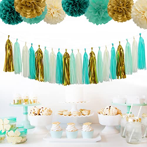 Teal Blue Mint Beige (20 Count)