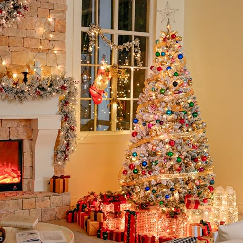 6 ft Prelit Flocked Christmastree