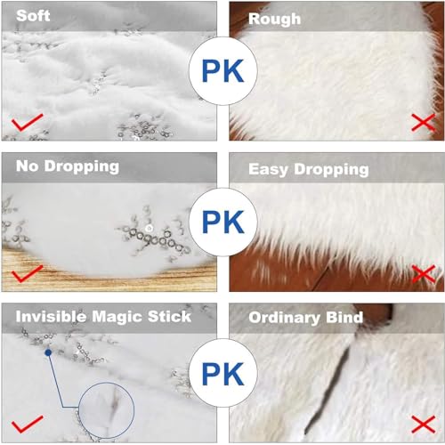 48inch White Christmas Tree Skirt Tree Carpet Blanket