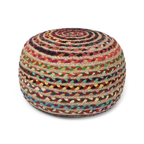 Braided Jute Cotton Pouf