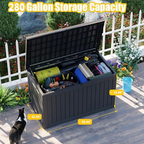 280 Gallon Deck Boxes Outdoor Waterproof