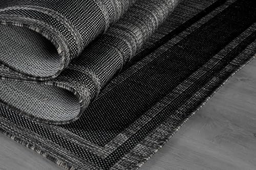 Outdoor Rug 6x9 Modern Bordered Area Rugs for Indoor and Outdoor Patio Deck Porch Garden Waterproof Weather Sun Resistant Washable Outside Carpet (58.91 Sq Ft)