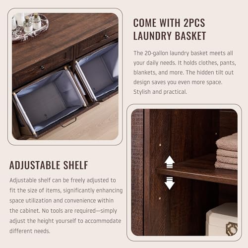 Triple Tilt Out Laundry Hamper Cabinet